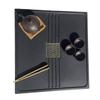 Black Gold Slate Tea Tray with Drainage - Simple Embedded Design