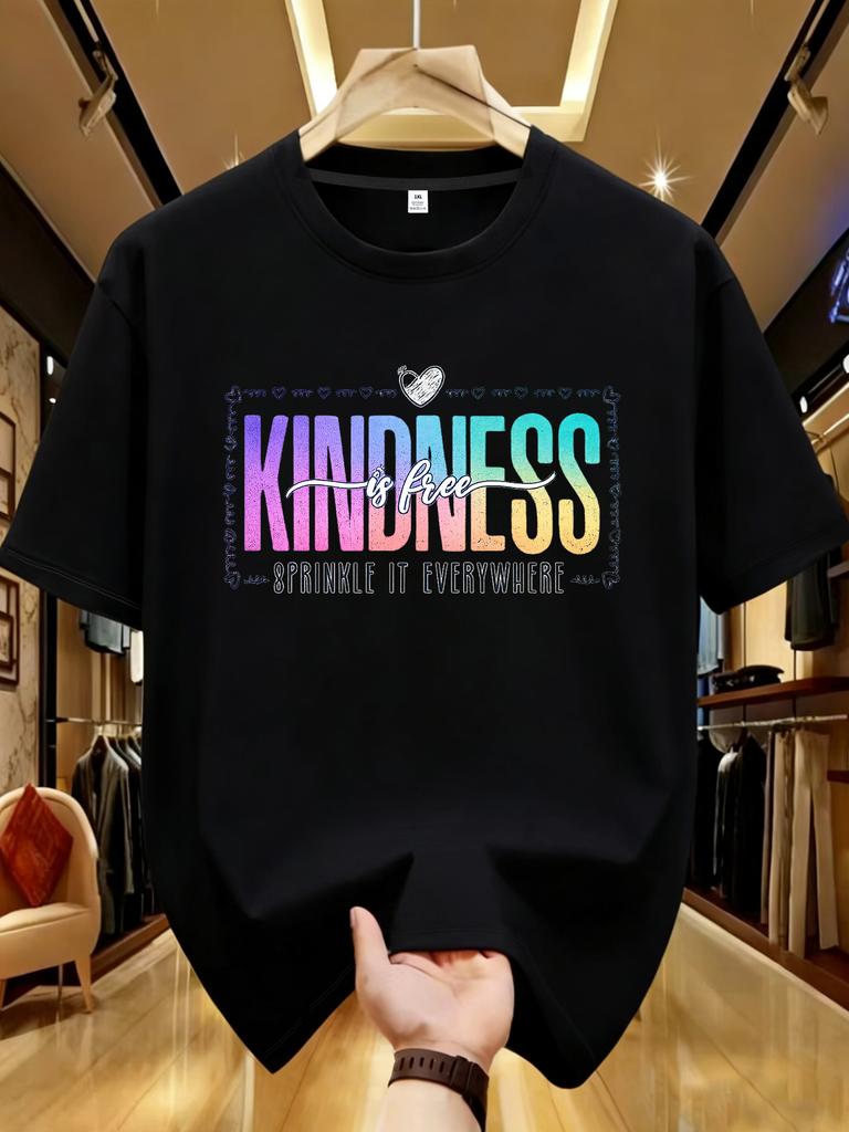 WZM102163English letter printed plus size Unisexs round neck summer casual short sleeved street fashion versatile Tshirt
