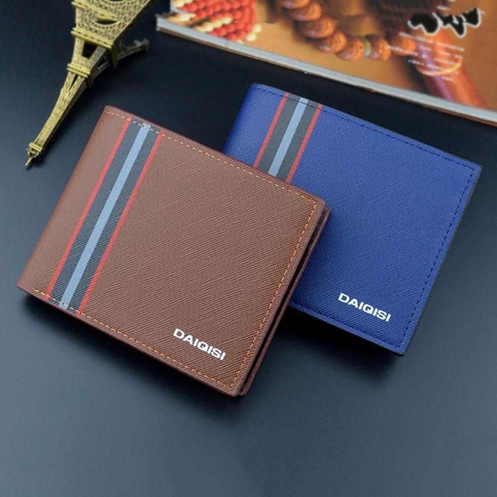 

Thin 2 Fold Purse Waterproof Male Leather Purse High Quality Male Coin Pocket Travel