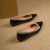 The 2025 new rivet pointed toe shallow flat shoe is a fashionable and comfortable single shoe for women to wear on one foot