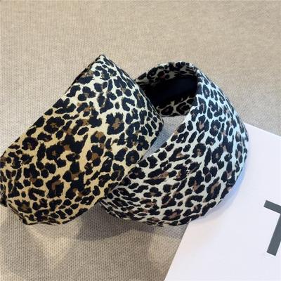 7 cm breite Damen-Stirnbänder Leopardendruck Köperstoff Haarreifen gezahnter Kunststoffbügel für Damen Casual Shopping Party Kopfbedeckungen