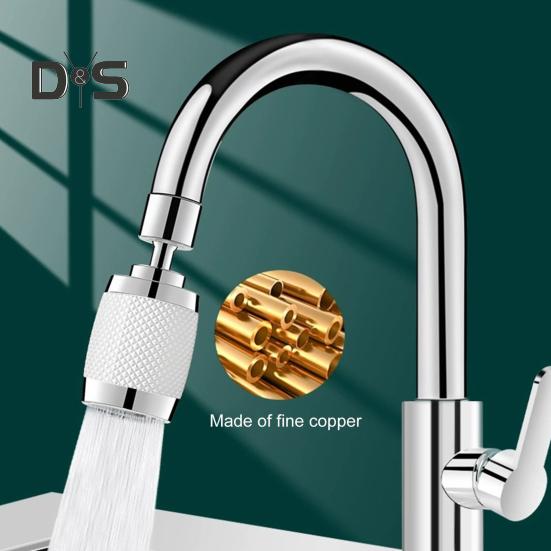 360-Grad-Schwenkhahnverlängerung mit einstellbaren Wasserflussmodi Spritzwassergeschützter Küchenhahnbelüfter