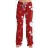 Women's Casual Fashion Christmas Printed Trousers Plush Casual Pants
