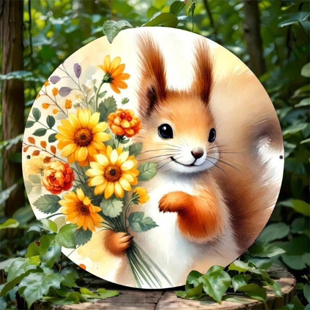 Vintage Squirrel Metal Tin Sign Wall Art Retro Rustic Decor Inspirational Quotes Weatherproof