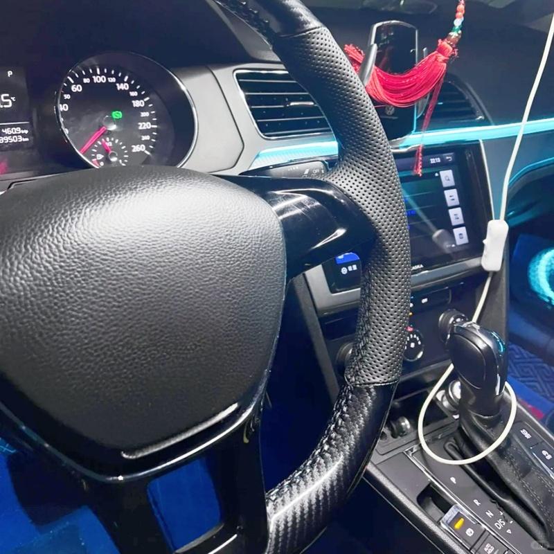 Car Steering Wheel Braid Cover Carbon Fiber Leather For Volkswagen VW Golf 7 Mk7 New Polo Passat B8 Tiguan Sharan Jetta