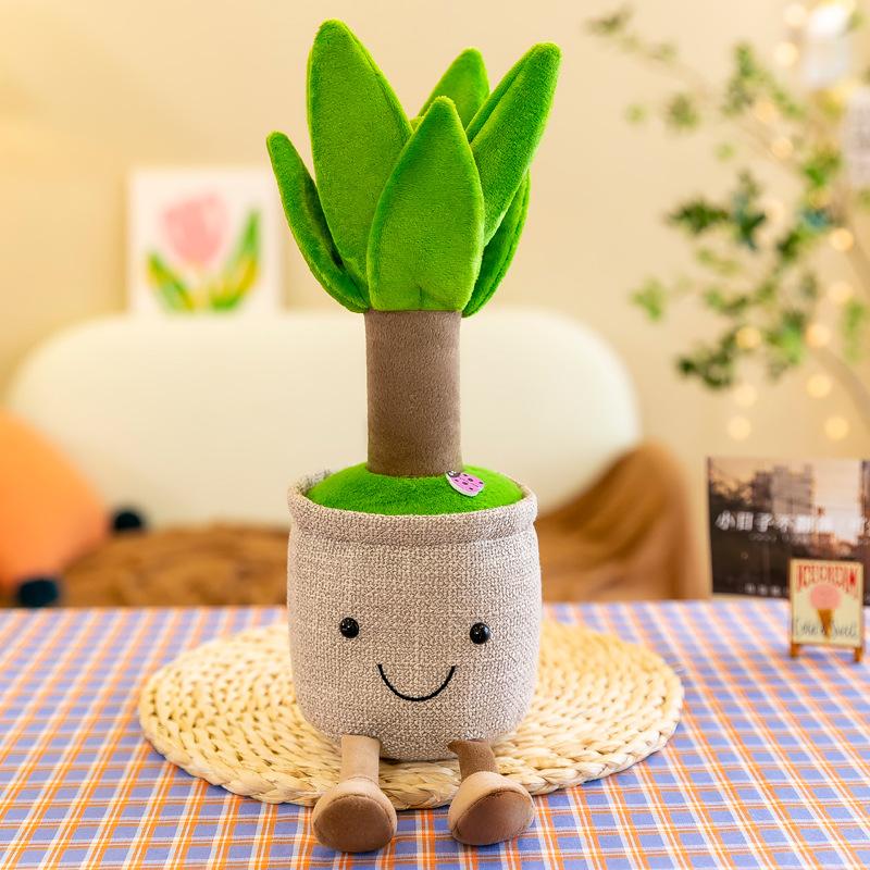 Simulation succulent potted plant plush toy grab machine doll cute asparagus doll home potted plant ornament