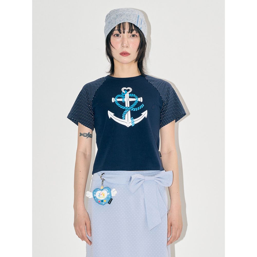 CHOCHOU WING HEART PIXEL KEY RING [ANGEL SKY]