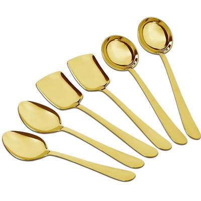 Pieces Stainless Steel Gold Serving Spoons Set for Dining Table/Kitchen, 1.8 Mm Heavy Gauge