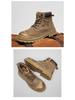 Men's Autumn/Winter Lightweight Breathable British Style High-Top Yellow Pigskin Work Boots