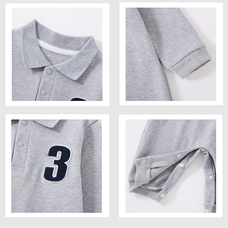 Autumn Fashion Baby Boy Romper Polo Shirt - Toddler Gentleman Style Outerwear