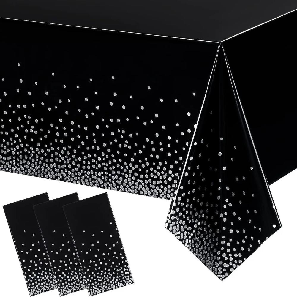 5pcs Gold Dot Table Cloth for Events Disposable Table Cover Ideal Tablecloths for Party Decorations Dining Wedding & Holiday