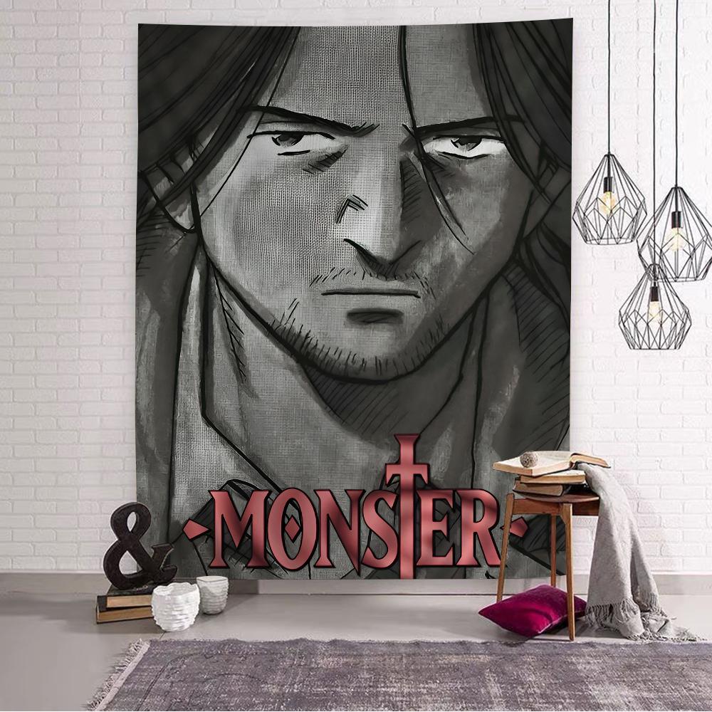 NNaoki Urasawa S Monster Anime Tapestry Art Printing Bohemian Wall Tapestries Mandala Decor Blanket