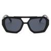 Sunglasses Women Fashion Polygonal Double Bridge Luxury Minimalist Leopard Pattern Design Eyeglasses Retro Glasses UV400