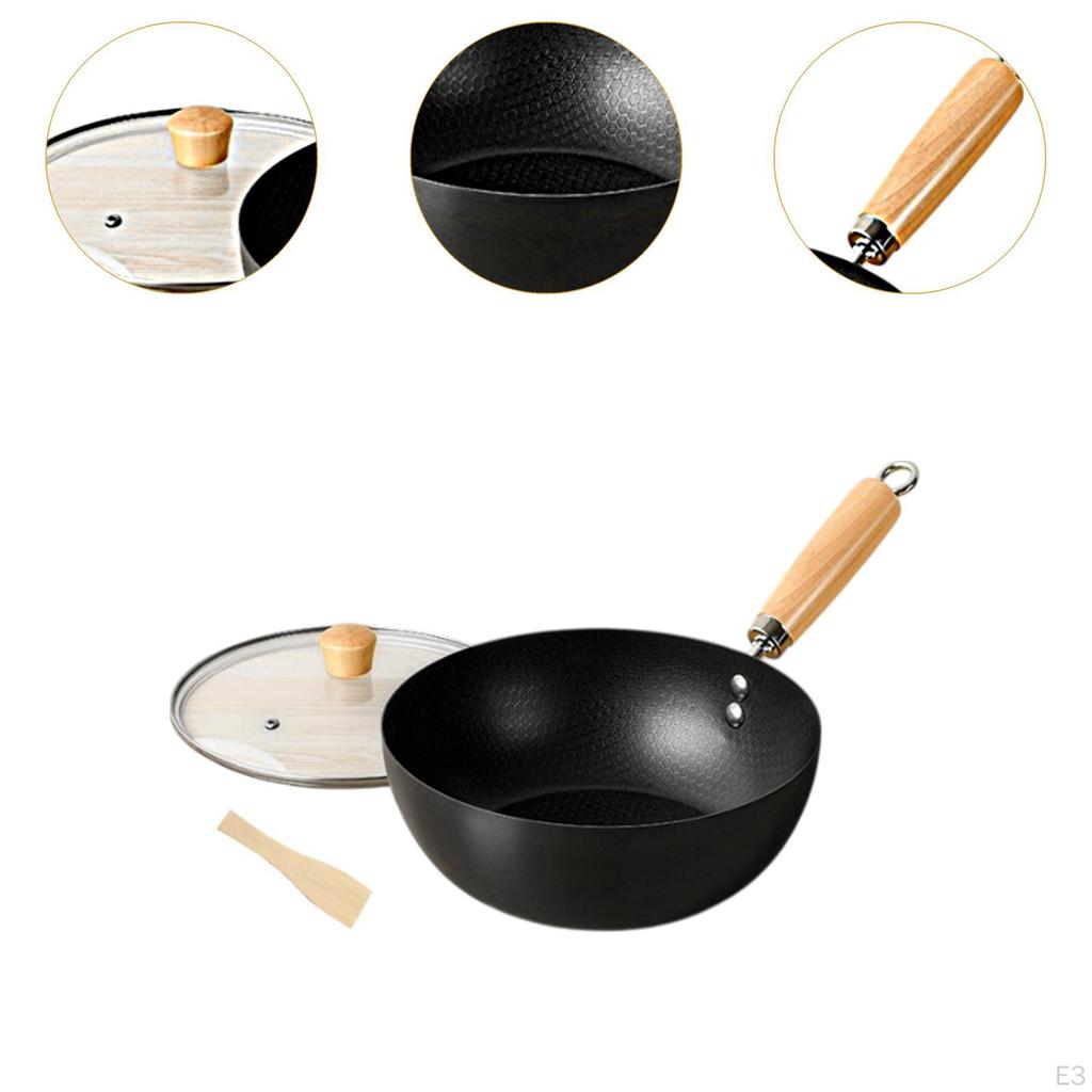 Iron Stir Fry Pan Induction Cooker Kitchen Cookware Household No Coating Nonstick