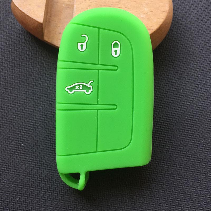 Slicone Car Key Cover Case Key Chain Protector For Jeep Grand Cherokee for Chrysler 300C Renegade for Fiat Freemont 2018