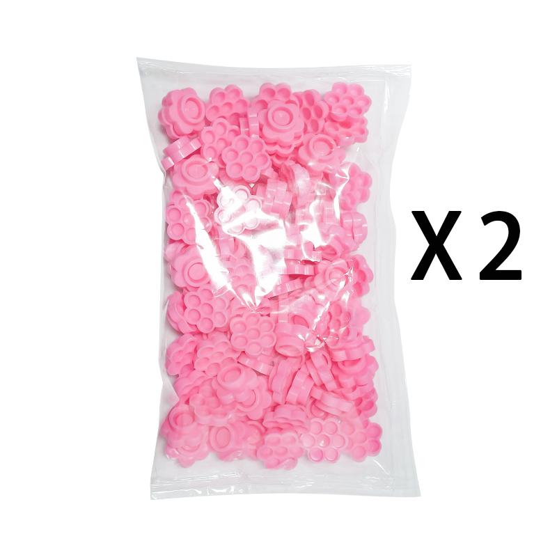 100/200/500pcs Eyelash Extension Pink Flower Glue Delay Cup Tattoo Adhesive Pigment Holders Grafting Eye Lashes Holding Trays