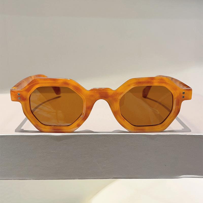 New Men Retro Square Frame Sunglasses Classic Brand Irregular Retro Sunglasses Anti-Uv Men And Women'S Driving Glasses