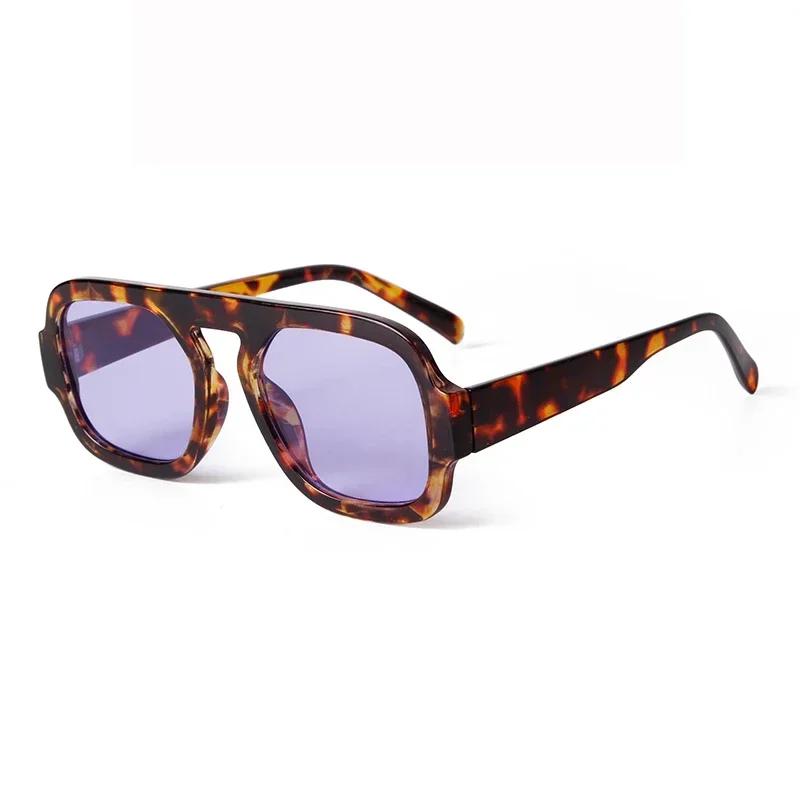 

LAURINNY Pilot Sunglasses Women Design Tortoiseshell Green Gradient Lens Square Men Shades Sun Glasses Sun Glasses UV400 as picture