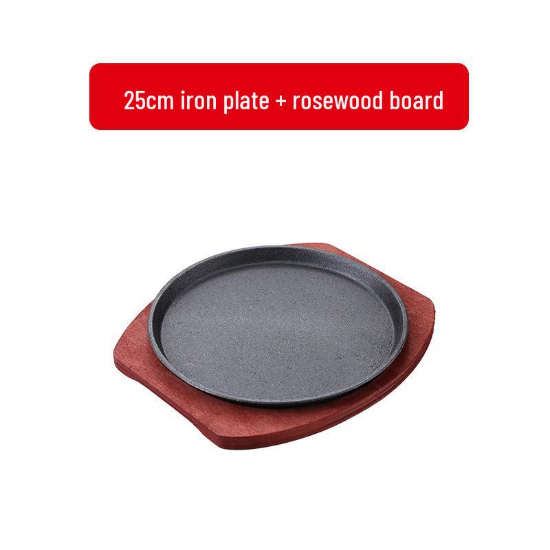 Commercial Cast Iron Round Griddle Pan for BBQ and Gas Grill - Rectangular Steak Plate
