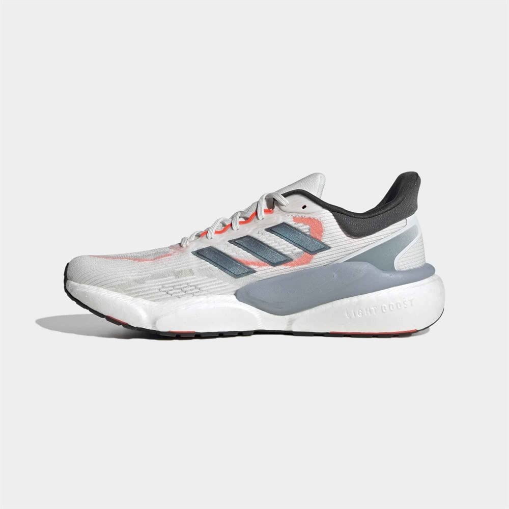 Adidas Solar Boost 5 Running Shoes, Crystal White/Grey Five/Solar Red (GW1962), Size 26.0 Cm