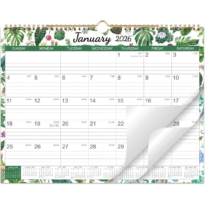 2026 Wall Calendar - 2026 Calendar from January 2026 - Deccember 2026, 14.8 x11.4 , Large Ruled Blocks Perfect for Planning and Organizing for Home