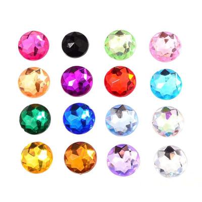 Acryl Abgeschrägte Flachboden Diamant DIY Schmuckzubehör, Runder Satelliten Versilberter Diamant DIY Schönheit Lose Perlenzubehör