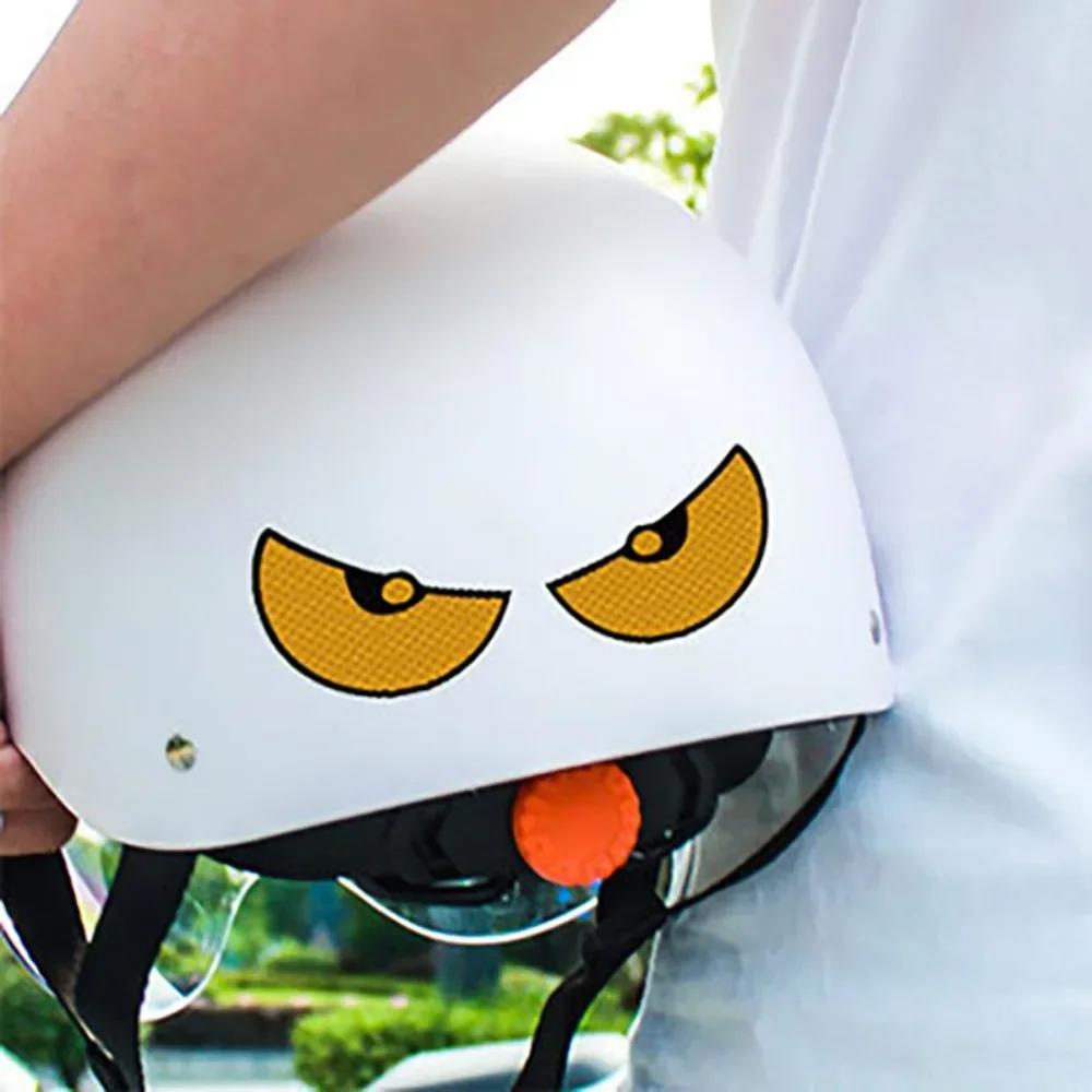 2pcs/Set Reflective Car Stickers Motorbike Helmet Improve Your Vehicle's Visibility And Safety With Devil Eye Stickers