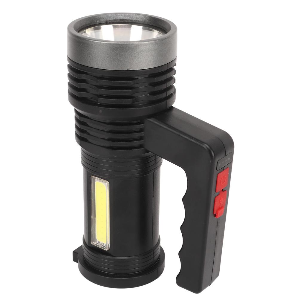 LED Flashlight USB Rechargeable IPX4 Waterproof Aluminum Alloy Portable LED Searchlight with COB