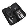 Ingrown Toenail Clipper Kit Straight Angled Cutter Nail Scraper Professional Clipper Set 7pcs Black