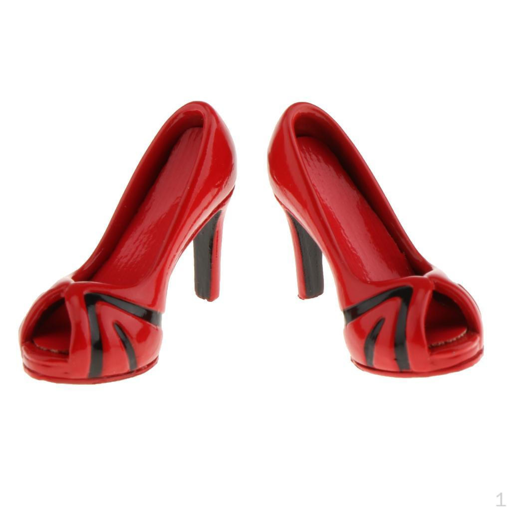 Paar 1:6 Damen Stilettos High Heels Schuhe Sandalen für 12 Zoll Kumik Actionfigur CY Girls