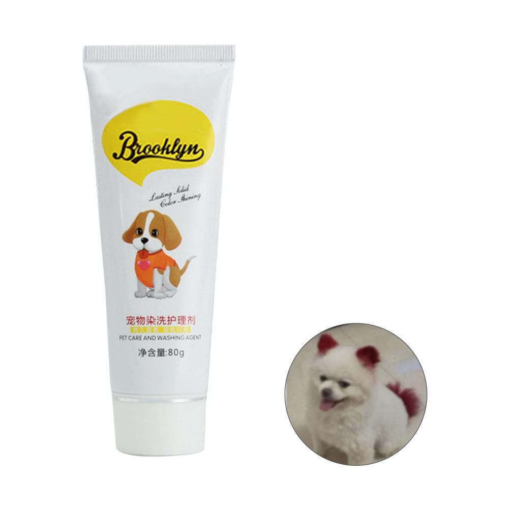

80 г Pet Dog Cats Hair Color DIY Dye Agent Colorful Dog Hair Bright Coloring Dyestuff Pigment Semipermanent Dye Cream for Puppy вина червоного кольору