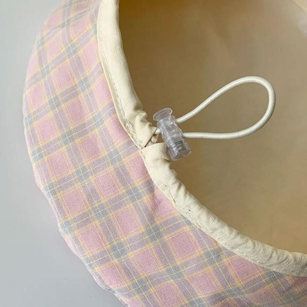 Plaid Women Beanie Hat Solid Color Octagonal Caps Casual Double-sided Beret  Student