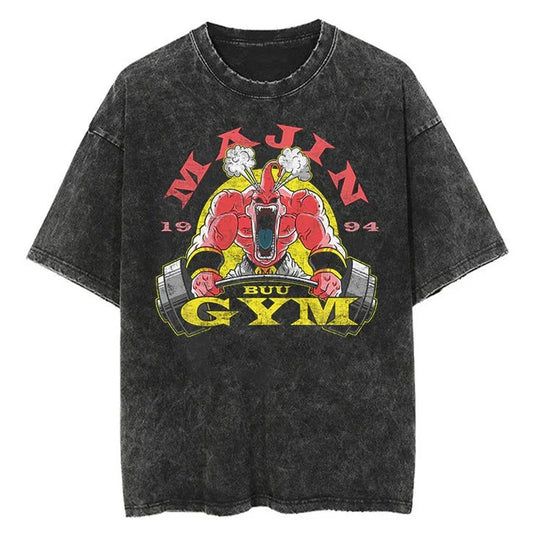 

Unisex Oversized Washed Dragon Ball Anime Parentchild Tshirt Man Women Short Sleeve Streetwear Loose Casual Summer Yk M