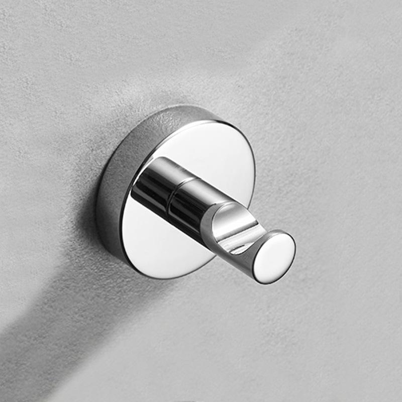 304 Stainless Steel Wall-Mounted Clothes Hook for Bathroom and Entrance - Single Hook for Coats, Hats, and Clothing