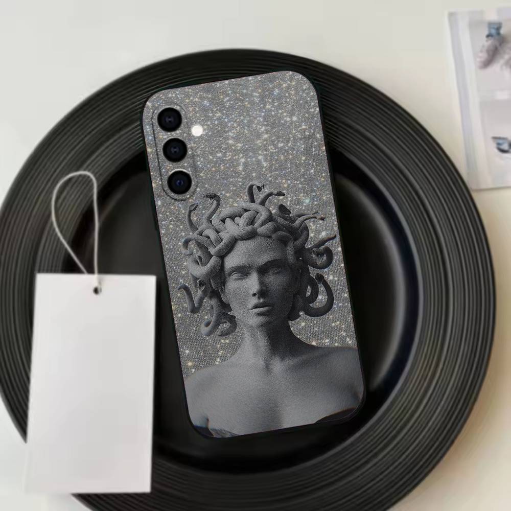 Medusa Greek M-Mythology Phone Case Black Silicone Soft For Samsung Galaxy A73,A72,A71,A70,A53,A52,A51