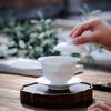 Ceramic Covered Bowl White Porcelain Tea Bowl Handheld Tea Brewing Tool