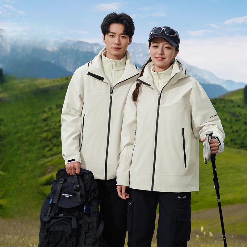 24 years old new national standard jacket men's and women's three-in-one fleece down liner windproof and waterproof mountaineering jacket