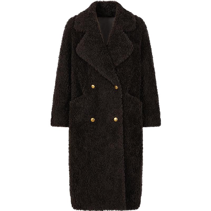 

JUZI Annnakko Women s Retro Maillard Teddy Bear Long Coat M