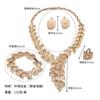Exaggerated Feather Diamond Clavicle Short Necklace Four-Piece Women'S Accessories