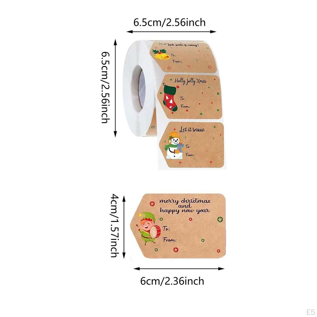 500 Stück Weihnachtsaufkleber Papier Name Weihnachten für Feiertag
