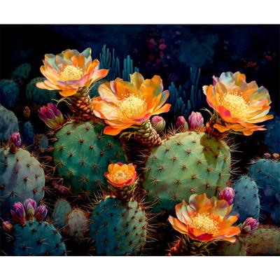 5d DIY Diamond Painting Cross Stitch Cactus Flowers Diamond Embroidery Mosaic Full Round Drill Home Decor Arts