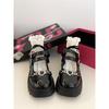 Spring 2025 Dark Style Mary Jane Shoes: Sweet Heart Design, Thick Soles, Height-Increasing, Leather.