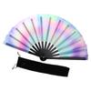 Fluorescent Folding Fan Colorful Hand Fans for Women Men Party Club Performances Dance Fan Wedding Home Decorations X3UC