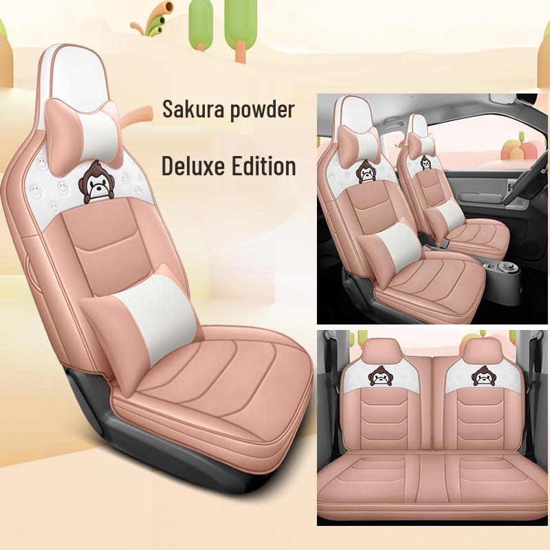 Wuling Qingkong Cartoon Full Leather Car Seat Cushion - Universal Fit for All Seasons