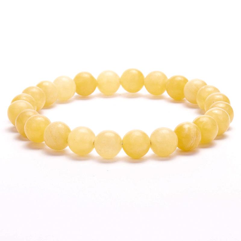 New European & American Style Cross Bracelet, 8MM Natural Stone Beaded Fashion Accessory