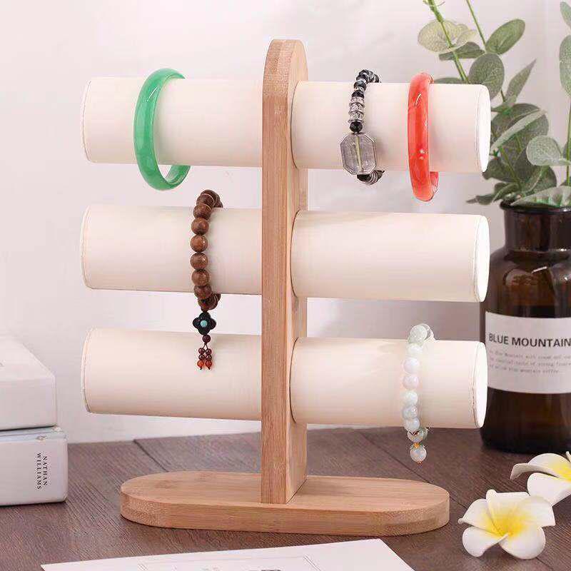 Bamboo Three-Tier Bracelet and Watch Display Stand
