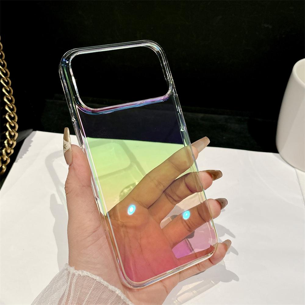 

Laser Rainbow Gradient Clear Case For iPhone 17 16 15 14 13 12 11 Pro Max Plus Air Bumper Transparent Shockproof Cover iPhone 14 Pro