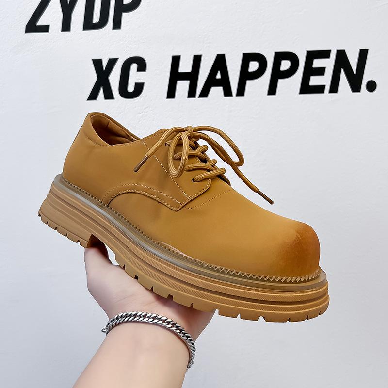 Martin boots men's platform heightening derby shoes retro old big head shoes men's lace-up short boots 24342-A