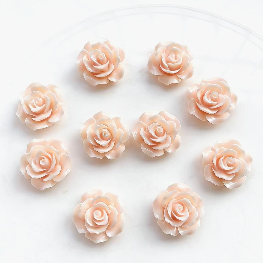 20 pieces of colorful 20mm flat back resin 3D roses suitable for decorating phone cases, jewelry making, DIY materials