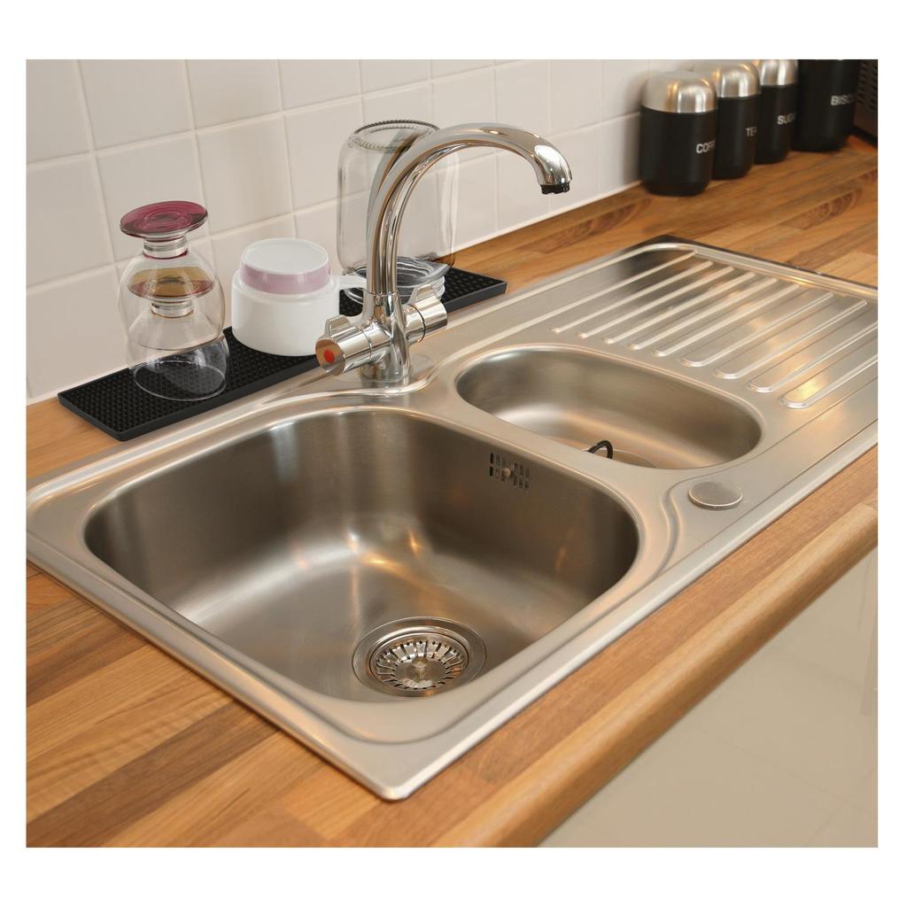 Mat/Drainer Narrow Gray Made Of Plastic Modern